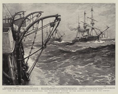 El fin de las maniobras navales, el regreso triunfante de la flota de reserva con el convoy de William T. Maud
